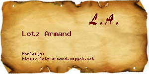 Lotz Armand névjegykártya
